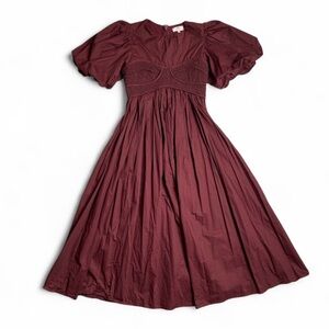NWT Bohme Claire Maxi Dress in Burgundy Size Small
